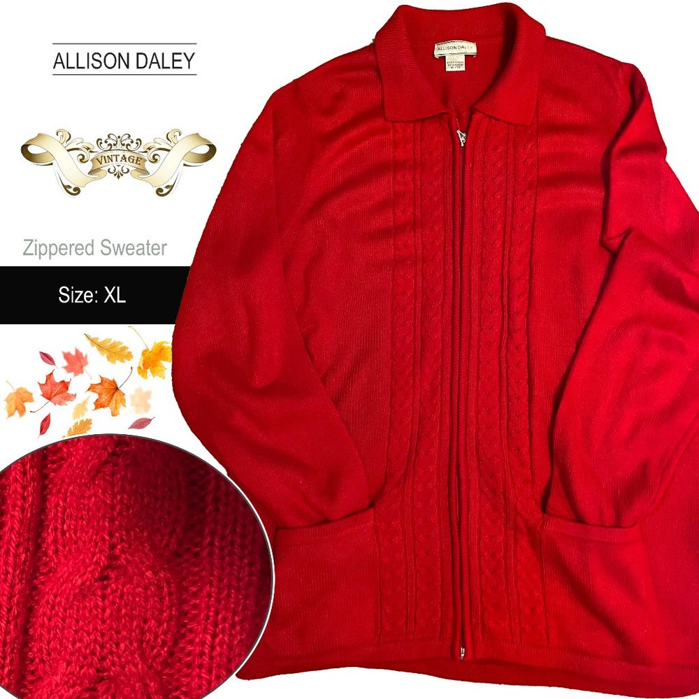 Allison Daley: Vintage Cable Knit Red Sweater